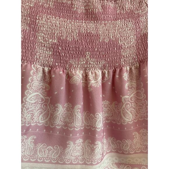 INTERMIX Silk Penelope Paisley Off-The-Shoulder smocked long sleeve Top small - Picture 10 of 13